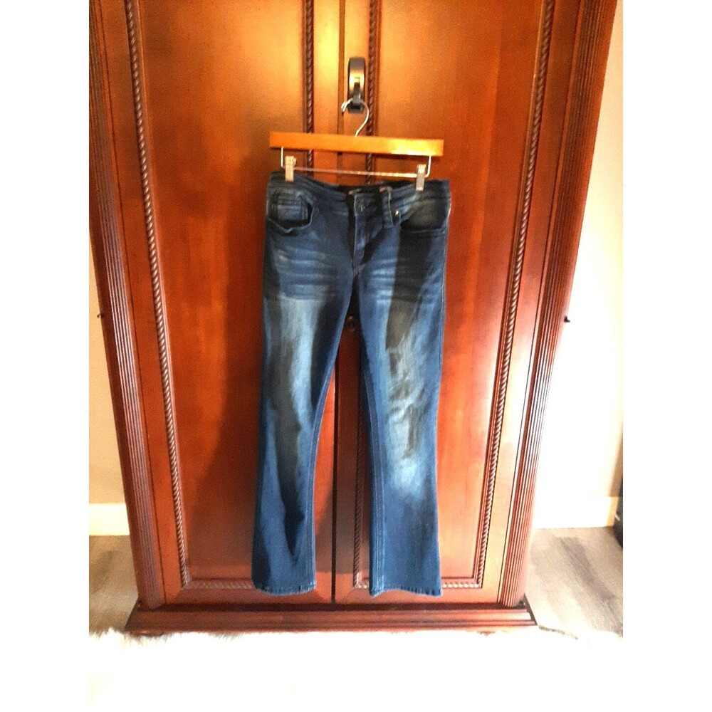 Seven7 Women's Size 10 Slim Boot Leg Jeans Logo Dark Wash